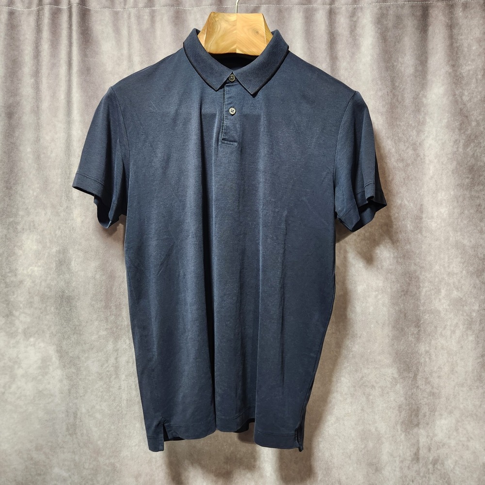 Theory Sandhurst Current Pique Polo Shirt Mens Medium Navy Blue G0694514 - Picture 3 of 7